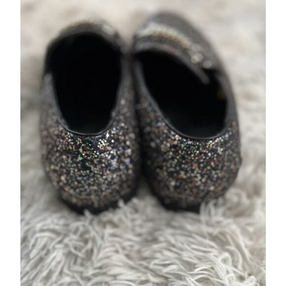 ASOS Design Men’s Loafers Black In Silver Glitter Size 10W Sparkle Shoes 43W - Picture 5 of 9